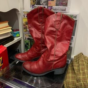 Red Cowboy leather boots